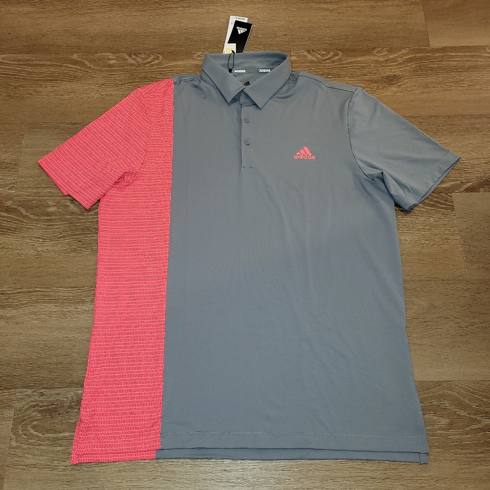 Adidas Mens Golf Polo FP8645 Grey UPF 50 Size Large New